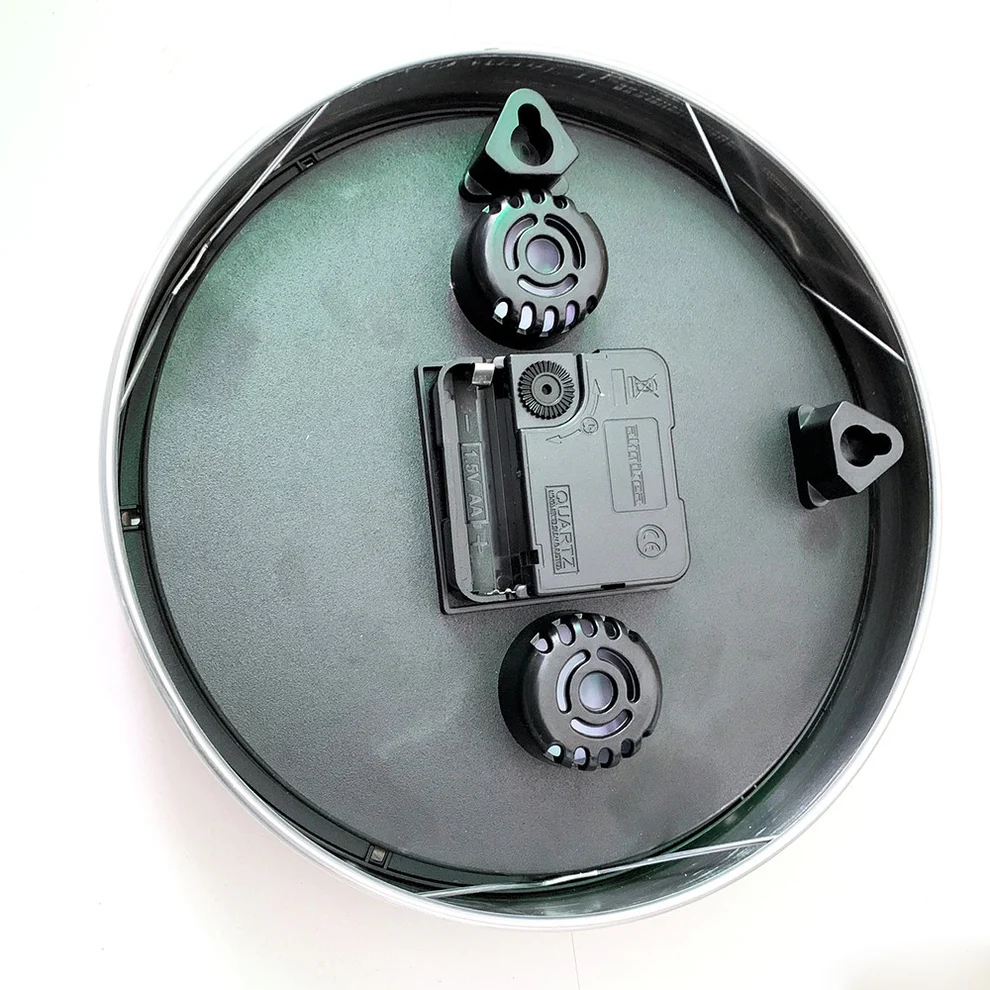 Ceas inserție foto aluminiu – Ø15 cm, decor modern pentru casă